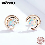925 Silver Opal Star Stud Earrings Wedding Jewelry