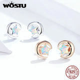 925 Silver Opal Star Stud Earrings Wedding Jewelry