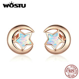 925 Silver Opal Star Stud Earrings Wedding Jewelry