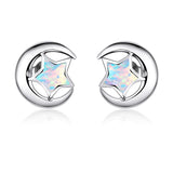 925 Silver Opal Star Stud Earrings Wedding Jewelry
