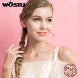 925 Silver Connected Heart Pendant Necklace for Girlfriend Valentine Gift