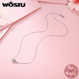 925 Silver Connected Heart Pendant Necklace for Girlfriend Valentine Gift