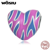 925 Silver Heart Charm Bead Pendant For Women Jewelry