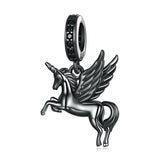 925 Silver Unicorn Charms Flying Horse Beads for Bracelet Necklace