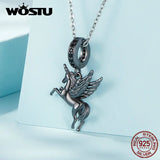 925 Silver Unicorn Charms Flying Horse Beads for Bracelet Necklace