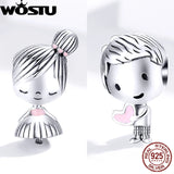 925 Silver Boy Girl Charms Pendant For DIY Jewelry