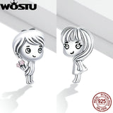 925 Silver Boy Girl Charms Pendant For DIY Jewelry