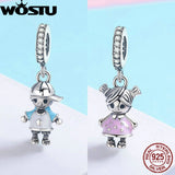925 Silver Boy Girl Charms Pendant For DIY Jewelry