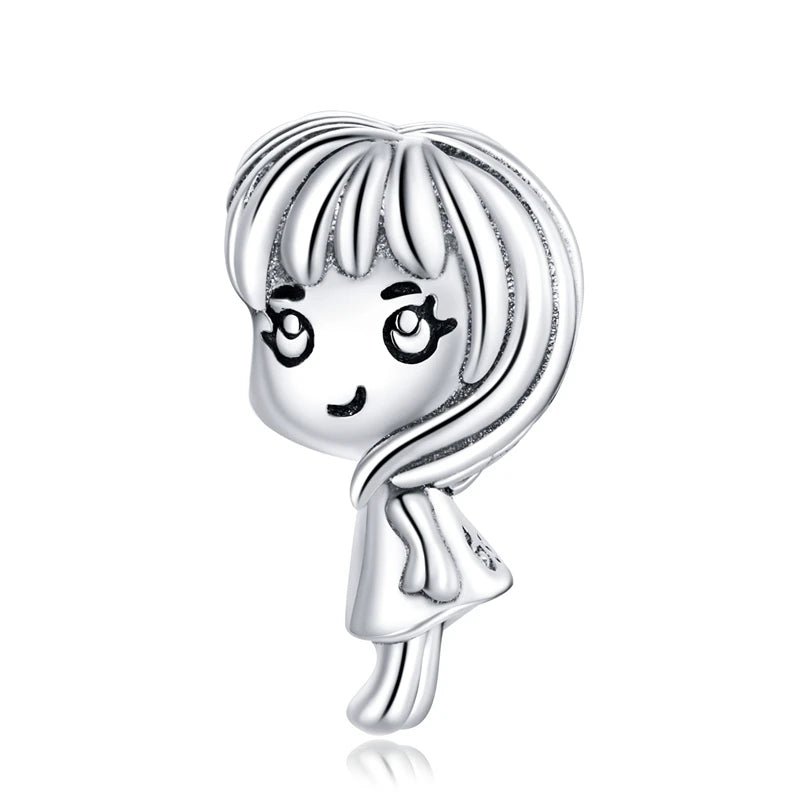 925 Silver Boy Girl Charms Pendant For DIY Jewelry