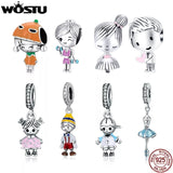 925 Silver Boy Girl Charms Pendant For DIY Jewelry