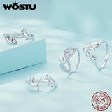 925 Silver Cat Opening Ring Lovely Fox Animal Rings
