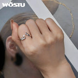 925 Silver Cat Opening Ring Lovely Fox Animal Rings