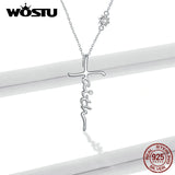 925 Silver Cross Faith Necklace Zircon Chain Link CTN231