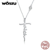 925 Silver Cross Faith Necklace Zircon Chain Link CTN231