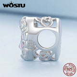 925 Silver Crystal Rose Beads Camellia Charms Zircon Bracelet DIY Gift