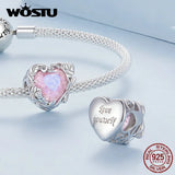 925 Silver Crystal Rose Beads Camellia Charms Zircon Bracelet DIY Gift