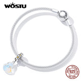 925 Silver Crystal Shell Charm Zircon Pendant Beads - DIY Jewelry Making