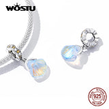925 Silver Crystal Shell Charm Zircon Pendant Beads - DIY Jewelry Making