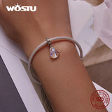 925 Silver Crystal Shell Charm Zircon Pendant Beads - DIY Jewelry Making