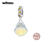 925 Silver Crystal Shell Charm Zircon Pendant Beads - DIY Jewelry Making