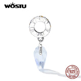 925 Silver Crystal Shell Charm Zircon Pendant Beads - DIY Jewelry Making