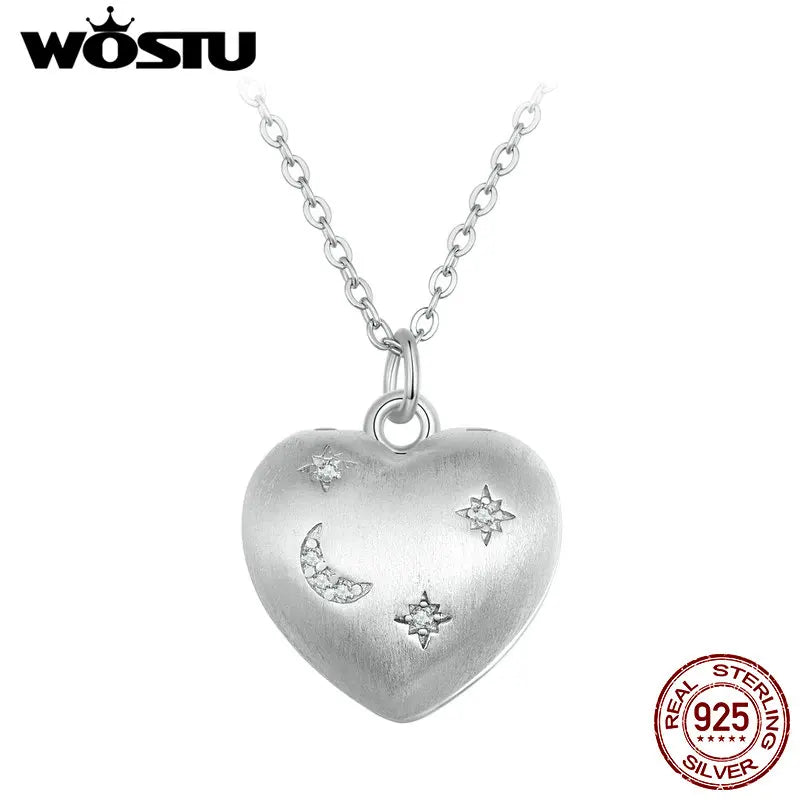 925 Silver Heart Necklace with Birth Stone