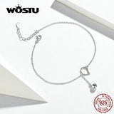 925 Silver Cat Anklet Beaded Foot Jewelry for Women Barefoot Sandal Chain