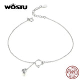 925 Silver Cat Anklet Beaded Foot Jewelry for Women Barefoot Sandal Chain