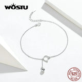 925 Silver Cat Anklet Beaded Foot Jewelry for Women Barefoot Sandal Chain