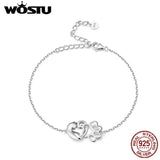 925 Sterling Silver Cat Bracelet Hallowed Paw Adjustable Link Chain for Women