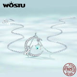 925 Silver Cat Rabbit Star Moon Necklace