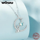 925 Silver Cat Rabbit Star Moon Necklace