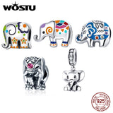 925 Silver Elephant Charm Bead Pendant for Jewelry DIY