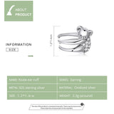 925 Silver Koala Zircon Clip Earrings Women's Jewelry FIE1338