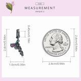 925 Sterling Silver Dark Pistol Rose Flower Charm Bead
