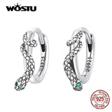 925 Sterling Silver Snake Pattern Stud Earrings For Women Party Jewelry