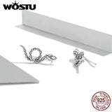 925 Sterling Silver Snake Pattern Stud Earrings For Women Party Jewelry
