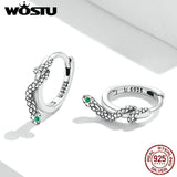 925 Sterling Silver Snake Pattern Stud Earrings For Women Party Jewelry