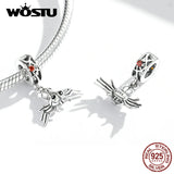 925 Silver Spider Web Heart Charm Beads for Bracelet DIY