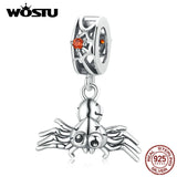 925 Silver Spider Web Heart Charm Beads for Bracelet DIY