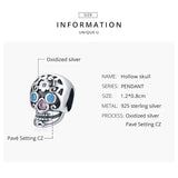 925 Sterling Silver Dark Style Skull Bones Grim Reaper Charm Beads