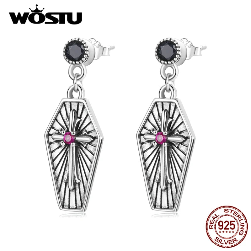 925 Sterling Silver Mysterious Cross Stud Earrings