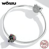 925 Sterling Silver Rose Skull Bones Charm Beads for Bracelet DIY Jewelry