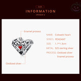 925 Silver Spider Web Heart Charm Bead Bracelet DIY Jewelry
