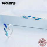 925 Silver Feather Drop Earrings Zircon Pave Setting Women Party Gift