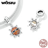 925 Silver Sun Charm Zirconia Sunglasses Pendant For Bracelet