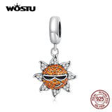 925 Silver Sun Charm Zirconia Sunglasses Pendant For Bracelet