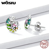 925 Silver Chameleon Stud Earrings for Women CTE587