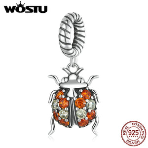 925 Silver Ladybug Charm Bead Pendant for Women Jewelry