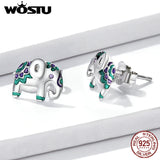 925 Sterling Silver Mini Elephant Stud Earrings for Women